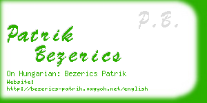 patrik bezerics business card